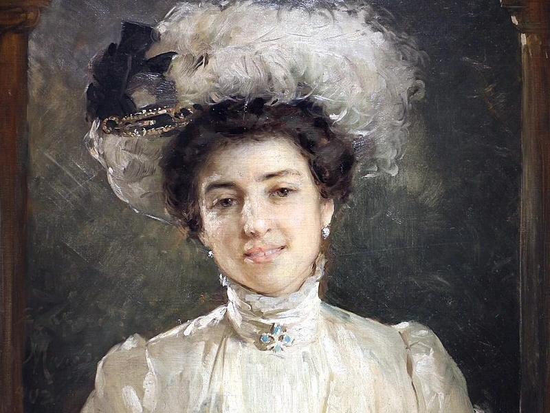 1865-Edgardo Saporetti - Ritratto della moglie Antonietta, 1900